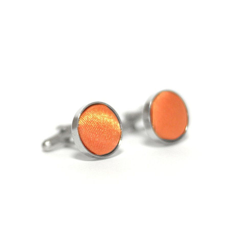 Круглі запонки Gofin помаранчеві однотонні ZPHS-3130