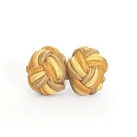 Запонки Жовто-Бежеві тканинні ZPHS-3139