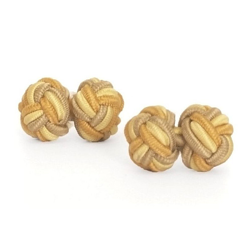 Запонки Желто-Бежевые тканевые ZPHS-3139