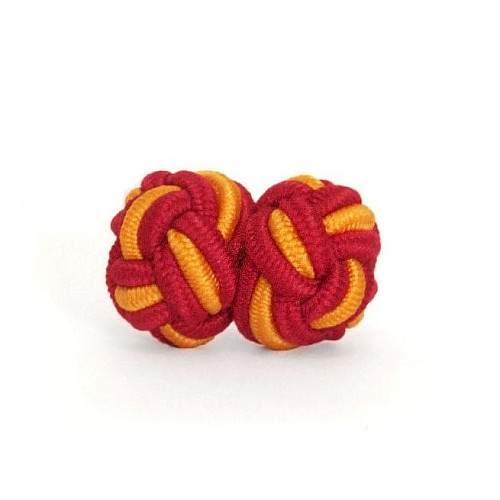Запонки Жовто-Червоні тканинні ZPHS-3141