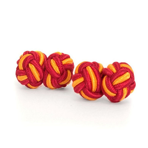 Запонки Жовто-Червоні тканинні ZPHS-3141