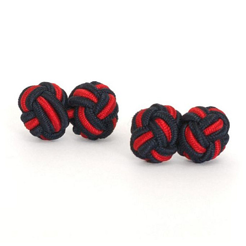 Запонки Синьо-Червоні тканинні ZPHS-3148