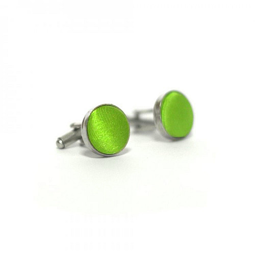 Запонки салатові круглі ZPHS-3150