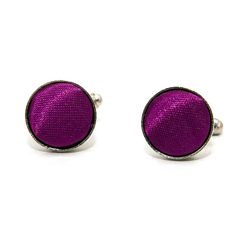 Круглые запонки Gofin фиолетовые-баклажановые однотонные ZPHS-3151