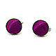 Круглые запонки Gofin фиолетовые-баклажановые однотонные ZPHS-3151