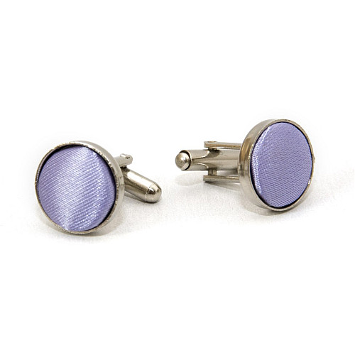 Круглые запонки Gofin сиреневые однотонные ZPHS-3152