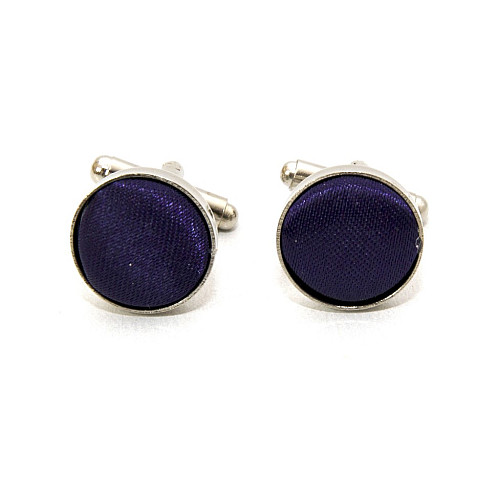 Круглые запонки Gofin темно-фиолетовые однотонные ZPHS-3154