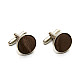 Круглые запонки Gofin коричневые однотонные ZPHS-3155