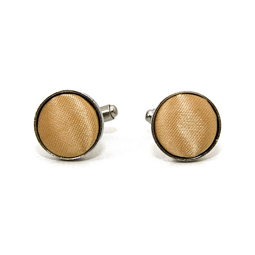 Круглі запонки Gofin бежеві однотонні ZPHS-3156