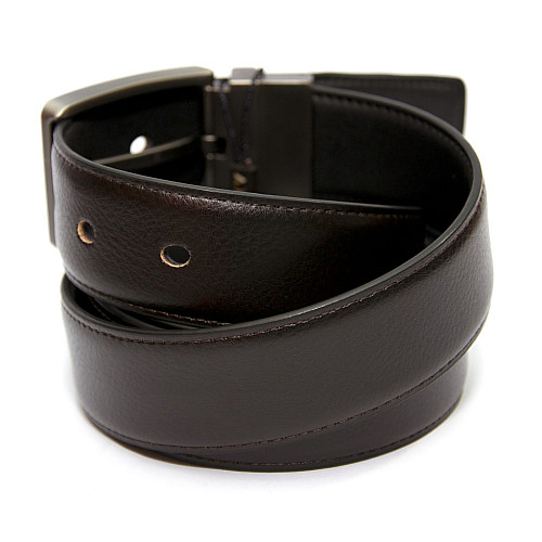 Двусторонний кожаный ремень коричневый-черный Z-351270-269