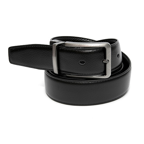 Чорний двосторонній шкіряний ремінь Z-350845