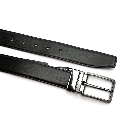 Чорний двосторонній шкіряний ремінь Z-350845