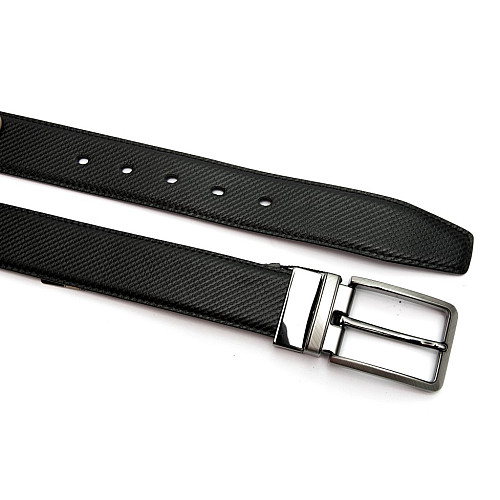 Чорний двосторонній шкіряний ремінь Z-350845