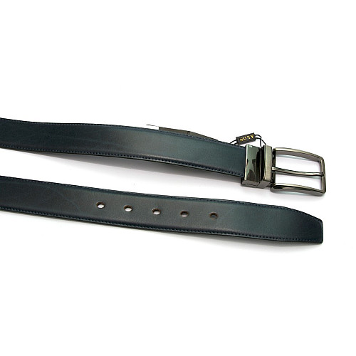 Двосторонній чорний-синій шкіряний ремінь Z-351215