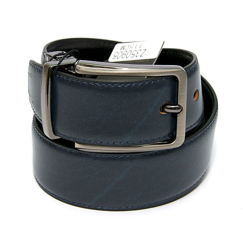Двосторонній чорний-синій шкіряний ремінь Z-351215