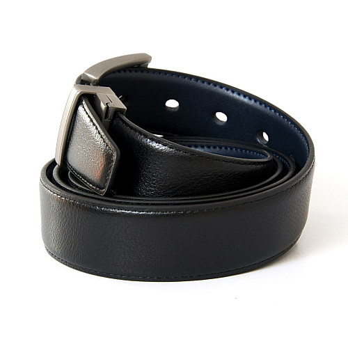 Двосторонній чоловічий чорний-синій шкіряний ремінь Z-351210-177