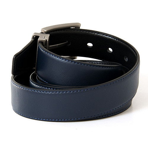 Двосторонній чоловічий чорний-синій шкіряний ремінь Z-351210-177