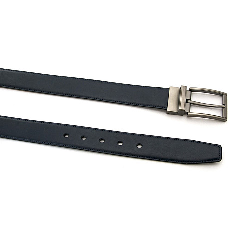 Двосторонній чоловічий чорний-синій шкіряний ремінь Z-351210-177