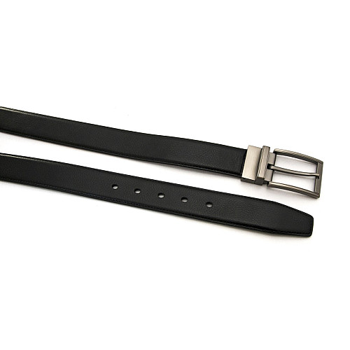 Двосторонній чоловічий чорний-синій шкіряний ремінь Z-351210-177