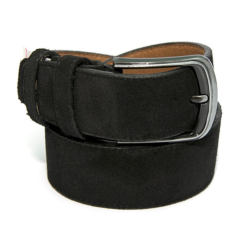 Замшевий широкий ремінь чорного кольору RGB-4191