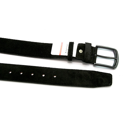 Замшевий широкий ремінь чорного кольору RGB-4191