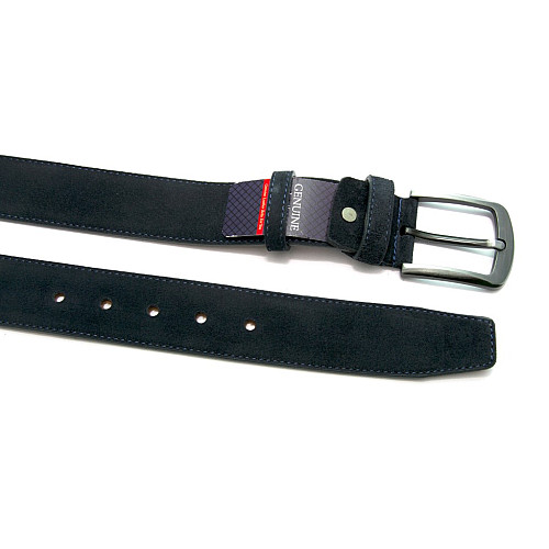 Замшевий широкий ремінь темно-синього кольору RGB-4192