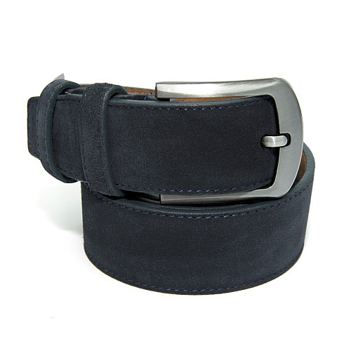 Замшевий широкий ремінь темно-синього кольору RGB-4192