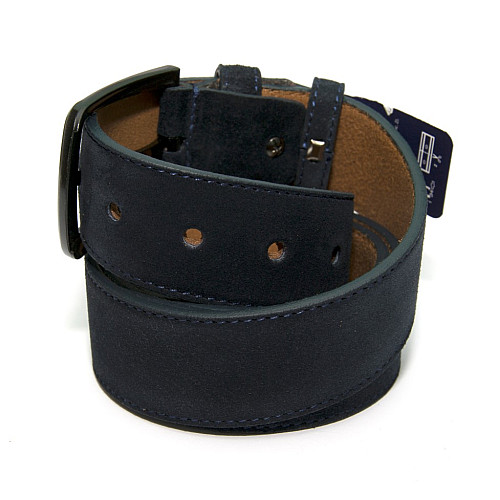 Замшевий широкий ремінь темно-синього кольору RGB-4192