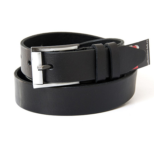 Подовжений чоловічий чорний класичний шкіряний ремінь для брюк 3,5 см RGB-4204