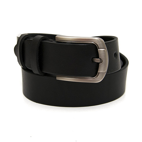 Подовжений чоловічий чорний шкіряний ремінь для брюк 3,5 см RGB-4205