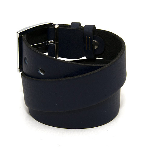 Детский темно-синий классический кожаный ремень RGD-32001