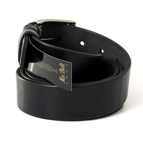 Черный классический мужской кожаный ремень для брюк 3,5 см RGB-4200