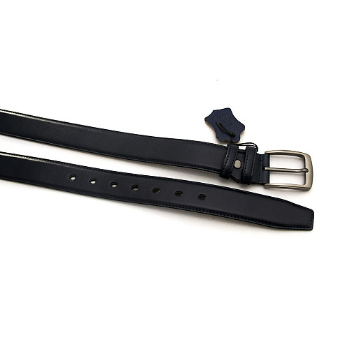 Шкіряний ремінь темно-синій класичний 3,5 см RGB-4201