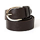 Шкіряний темно-коричневий чоловічий ремінь під джинси з круглою пряжкою RGNA-5079