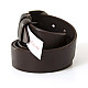 Шкіряний темно-коричневий чоловічий ремінь під джинси з круглою пряжкою RGNA-5079