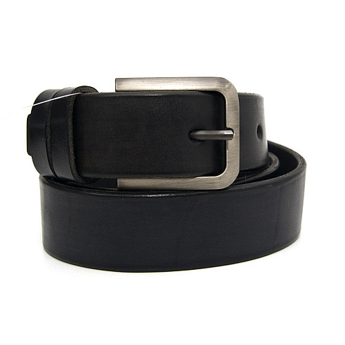 Кожаный черный мужской ремень ручной работы под джинсы RGNA-5080