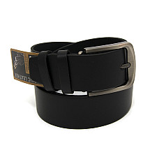 Кожаный ремень под джинсы черный мужской RGNA-5083