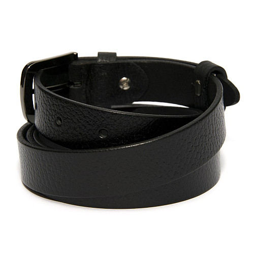 Кожаный узкий женский черный ремень RGND-7171