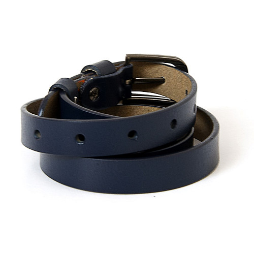 Темно-синій жіночий шкіряний вузький ремінь 2 см RGND-7176