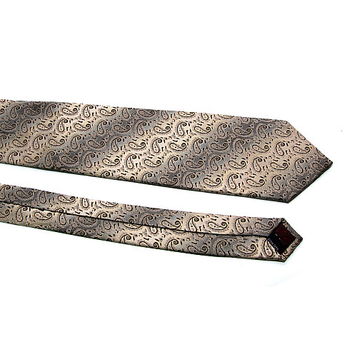 Галстук Milimetric серо-бежевая пейсли-турецкий огурец ML-20-06