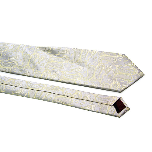 Галстук Milimetric серо-оливковый пейсли-турецкий огурец ML-20-18