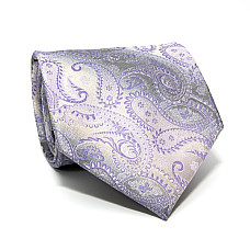 Галстук Milimetric серо-сиреневый пейсли-турецкий огурец ML-20-22