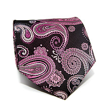 Галстук Milimetric темно-фиолетовый с узором турецкий огурец-пейсли ML-20-29