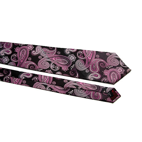 Галстук Milimetric темно-фиолетовый с узором турецкий огурец-пейсли ML-20-29