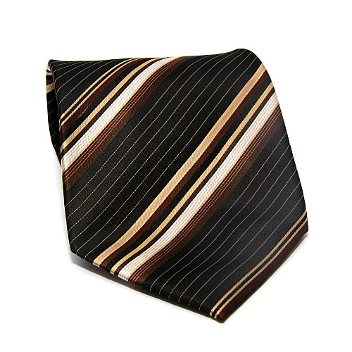 Галстук Milimetric черный в коричневую полоску ML-20-34