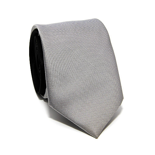 Узкий галстук Milimetric черно-серый в полоску ML-20-37