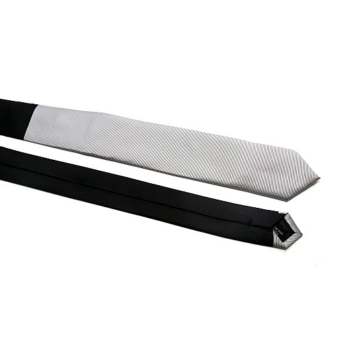 Узкий галстук Milimetric черно-серый в полоску ML-20-37