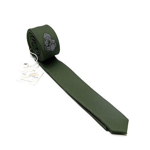 Галстук Piazza Italia узкий зеленый с череом PZ-126