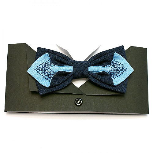 Синяя вышитая бабочка Голубь LM-3028