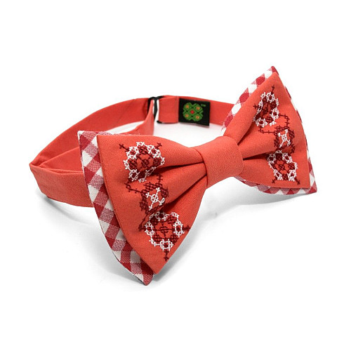 Вишитий краватка метелик кораловий LM-3036